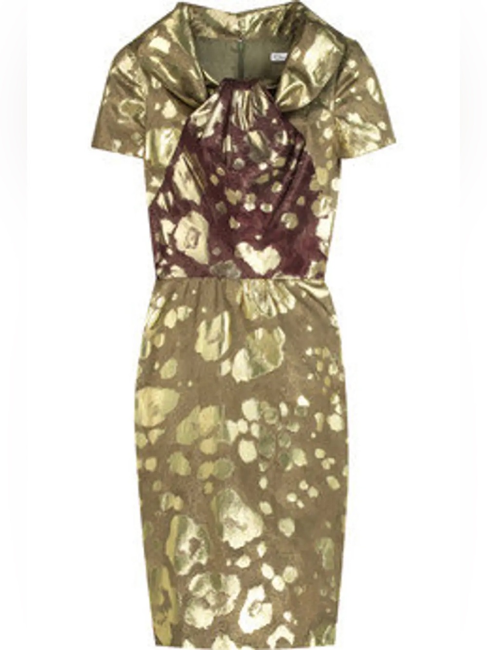 Oscar de la Renta Fall 2009 Gold Metallic Jacquard Dress